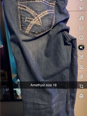 Amethyst Jeans Women's Straight Leg Dark Blue Denim